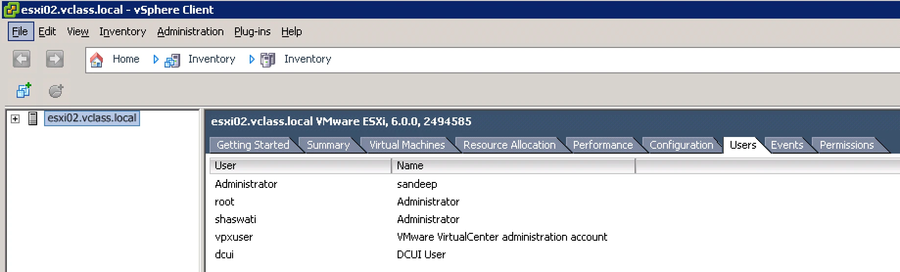 Dtechinspiration-ESXi-localuser